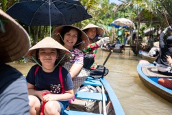 A short sampan ride in My Tho River by the Mekong Delta.